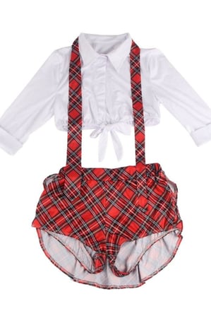 زي كوسبلاي طالبة جامعية مثير لون كلاسيكي