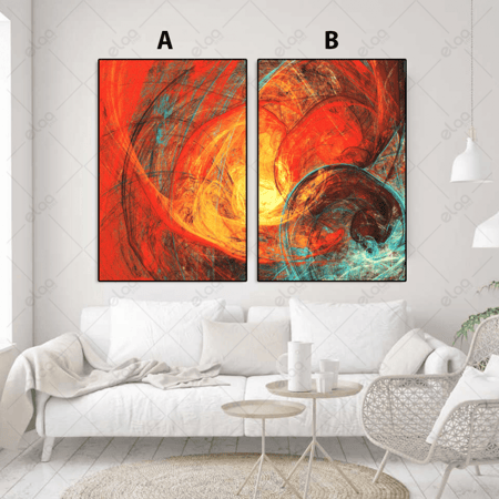 لوحات فن تجريدي شمس حارقة مجردة من لون الصيف