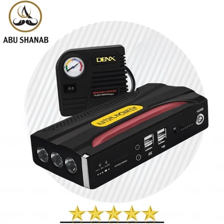 جهاز دينكس المتكامل لتشغيل السيارة مع منفاخ هواء – سعة 20000mAh وقوة 600A /