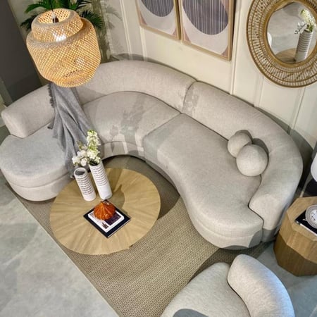 طقم كنب زاوية بيج