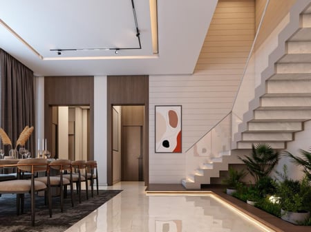 تصميم داخلي لفيلا مساحة 800م2 او اقل