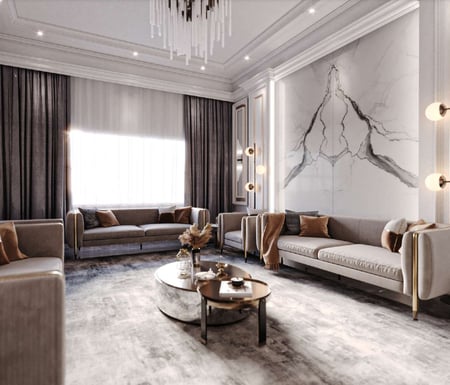 تصميم داخلي لشقة مساحة 220م2 او اقل