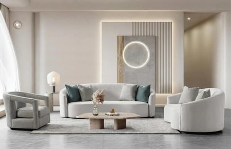 طقم كنبة مودرن رمادي