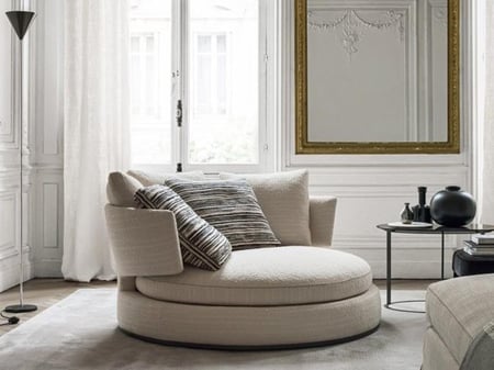 كرسي دوار دائري بقاعدة دوارة