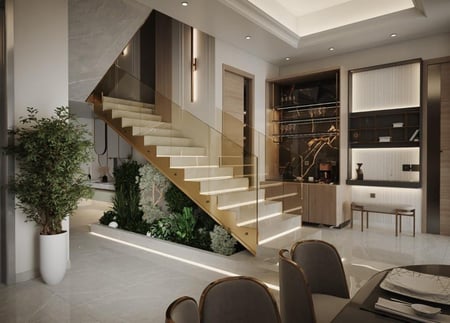 تصميم داخلي لفيلا مساحة 800م2 او اقل