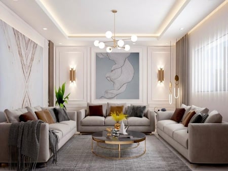 تصميم داخلي لشقة مساحة 220م2 او اقل