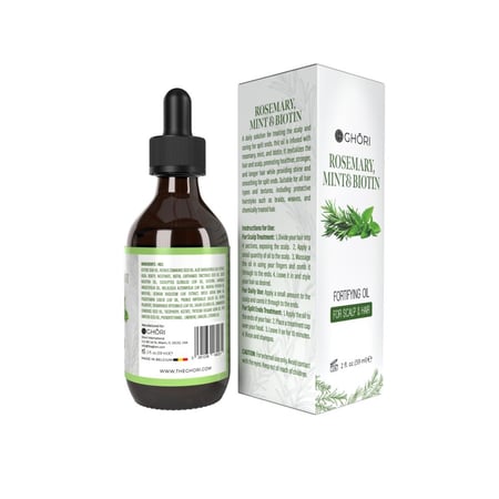 زيت الروزماري والنعناع والبيوتين للشعر 59 مل ghori rosemary, mint & biotin oil 59 ml