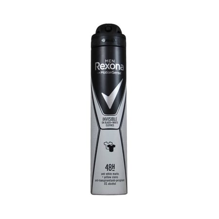 مزيل عرق ريكسونا انفزبل للرجال 200 مل rexona deodorant spray 200 ml invisible on black and white clothes