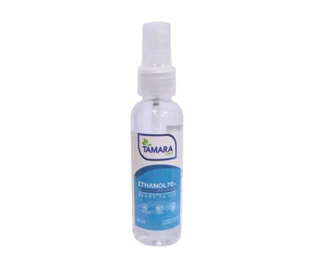 كحول إيثلي 60 مل إيثانول 70% لتطهير الأيدي و تعقيم الأسطح الصلبة  tamara care ethanal 70% for hand and surface disinfectant 60 ml