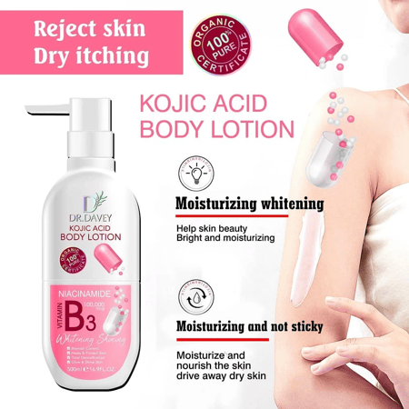 لوشن بشرة د. دايفى 500 مل لتبييض وترطيب البشرة d- davey kojic acid body lotion - 500 ml