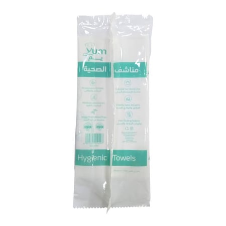مناشف يم استخدام مرة واحدة مقاس 60 * 30 منشفة صحية واحدة  yum disposable towels, size 30*60, one hygenic towel