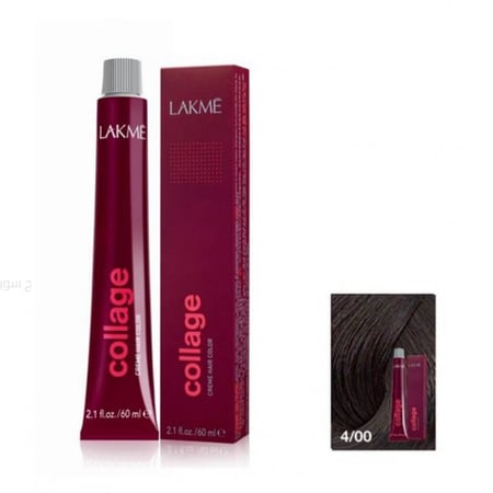 صبغة شعر لاكمي كولاج 60 مل  4/00 بنى متوسط lakme collage creme hair color 60 ml - 4-00 medium brown