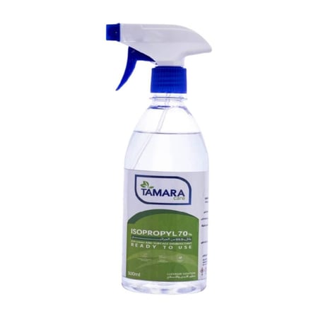 كحول ايزوبروبيل 500 مل إيثانول 70%  لتطهير الأيدي و تعقيم الأسطح الصلبة tamara care isopropyl 70% 500 ml