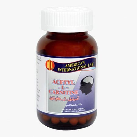 مكمل غذائي اسيتيل ل كارنتين 2500 مجم ايه اى ال 60 كبسولة food supplement acetyl - l - carnitine 2500 mg ail 60 capsules