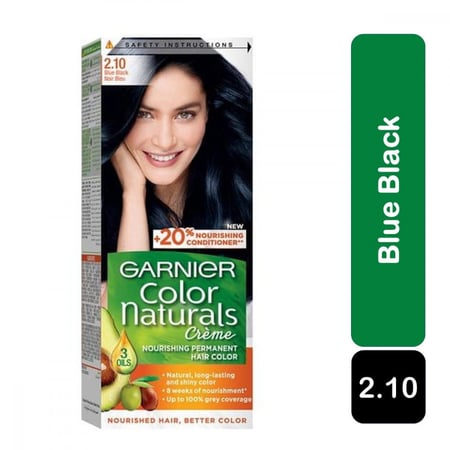 صبغة شعر غارنيه 2.1 اسود مزرق garnier color naturals permanent hair color 2,1 blue black