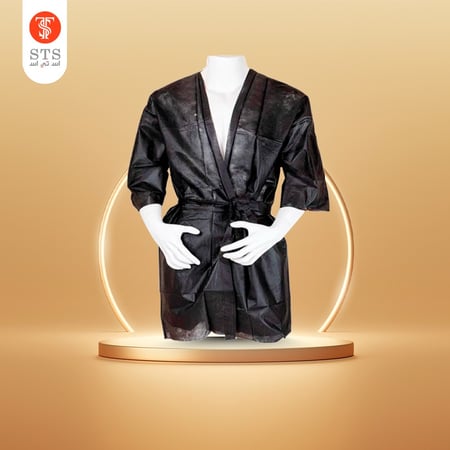 روب سيدات طويل لون اسود استخدام مرة واحدة 10 حبات  black dalma disposable robe normal 10pcs