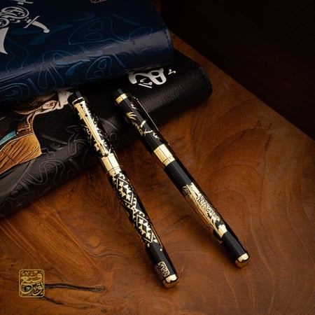 قلم الفارس قلم حبر قلم فاخر قلم فخم برسمة فارس وعلم السعودية