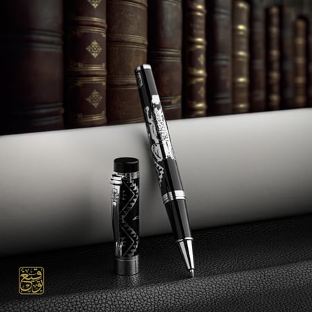 قلم الفارس قلم حبر قلم فاخر قلم فخم برسمة فارس وعلم السعودية