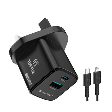 شاحن حائط TENPLUS GaN بقدرة 30W – تقنية الشحن السريع PD + QC