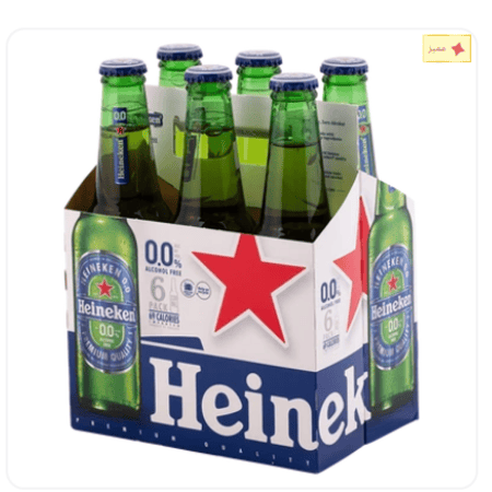 هنيكين بيره بدون كحول 6 حبات 330مل