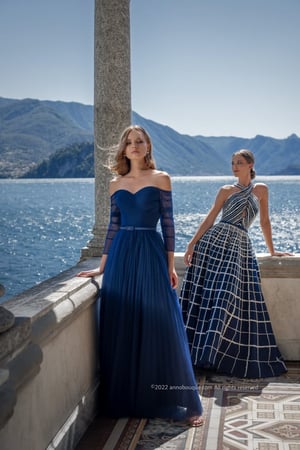 Crossover Halter tulle Beaded Gown