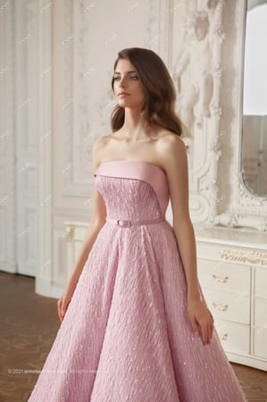 bead-embellished strapless gown