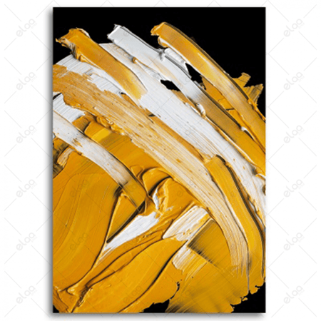 لوحات فن تجريدي متعددة اللوان أصفر و أسود و أبيض