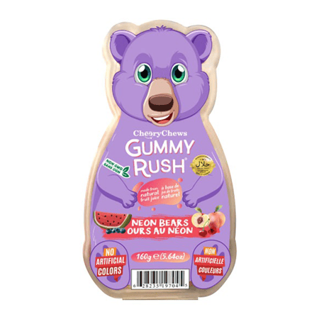 GUMMY RUSH NEON WORMS PURPLE BEAR 160G / جامي راش جيلي نيون وورمز دب بنفسجي 160غ