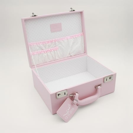 حقيبة جلدية فاخرة بالاسم- وردي