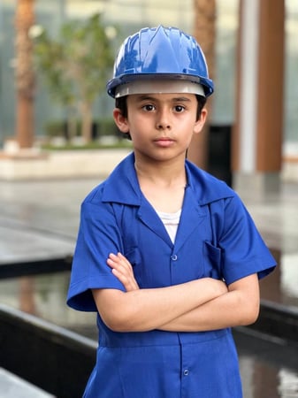 زي المهندس للأطفال - أزياء تنكرية بجودة عالية مع أدوات إضافية