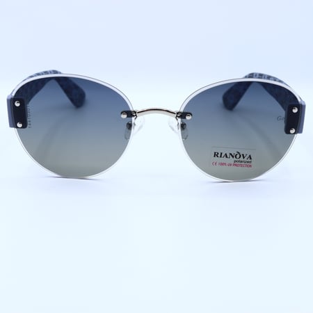 نظارة شمسية ماركة بإطار رمادي وتفاصيل فضية من جورجينا