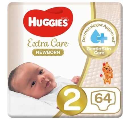 هجيز - حفاضات عناية إضافية لحديثي الولادة - حجم 2 - 4-6 كلغ - 64 حفاض