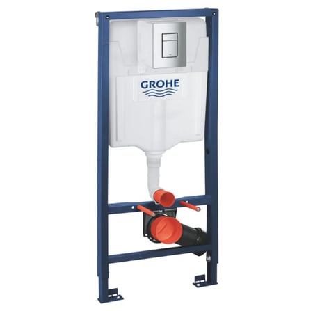 خزان دفن مع وجه مربع للكرسي المعلق بدعامة علوية صناعة سعودية جروهي/ GROHE