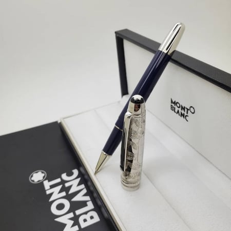 قلم مونت بلانك الموج الازرق غطاء