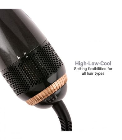 مصفف ومجفف الشعر 2 في 1 من جوي اسود