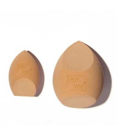 طقم اسفنجات مكياج مكون من اسفنجة كنتور + اسفنجة دمج كريم الأساس مع حافظة اسفنجات من ايزي واي