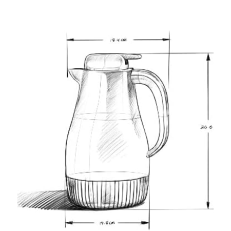 ترمس حراري للقهوة والشاي من السيف - سعة 1 لتر - لون ابيض  وفضي