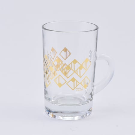 طقم كاسات شاي بيد مذهب بزخرفة هندسية عصرية وانيقة