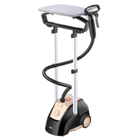 كاوية بخار عمودية مع شماعة من كولين - 2000 واط - لون اسود وبيج