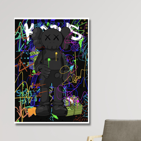 لوحة جدارية فنية مطبوعة  - كاوس KAWS - بوب ارت