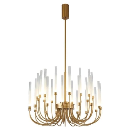 انارة سقف معلقة ثريا سكولاري دائري ليد و لون ذهبي - مقاس 70 سم