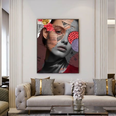 لوحة جدارية مطبوعة وديكور امرأه