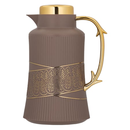 ترمس حراري للقهوة والشاي من السيف - سعة 1 لتر - لون بني داكن وذهبي