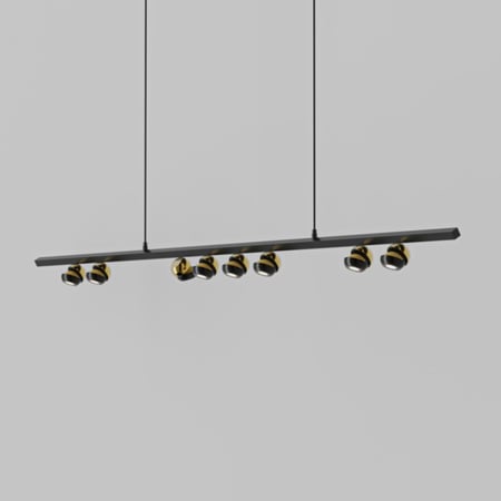 اضاءة سقف معلقة -انارة علاقي طولية 8 عدسات ليد متحركة تصميم عصري وحديث