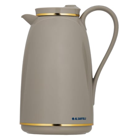 ترمس حراري للقهوة والشاي من السيف - سعة 1 لتر - لون رمادي داكن وذهبي