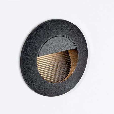 انارة درج وممرات - كشاف درج اطار دائري - لون اسود