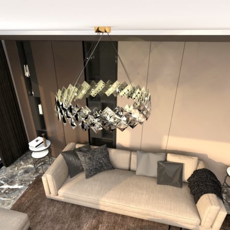 اضاءة سقف معلقة - ثريا علاقي تصميم مودرن