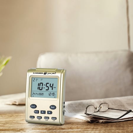 ساعة رقمية للطاولات والمكاتب من الحرمين - متوفرة بلونين