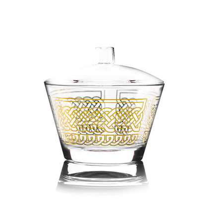 سكرية زجاجية مذهبة بزخرفة هندسية عصرية وانيقة