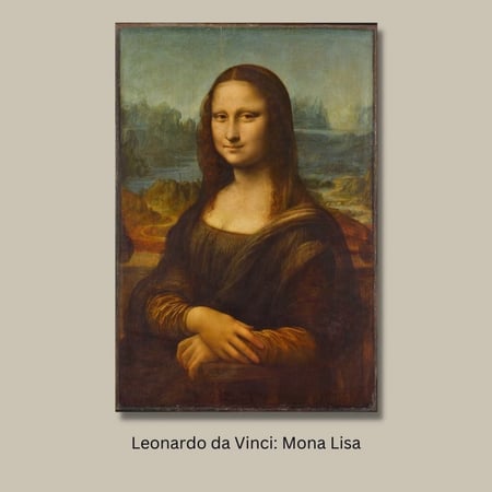 لوحة جدارية كلاسيكية مطبوعة ومغلفة بالزجاج - الفنان ليوناردو دافنشي
